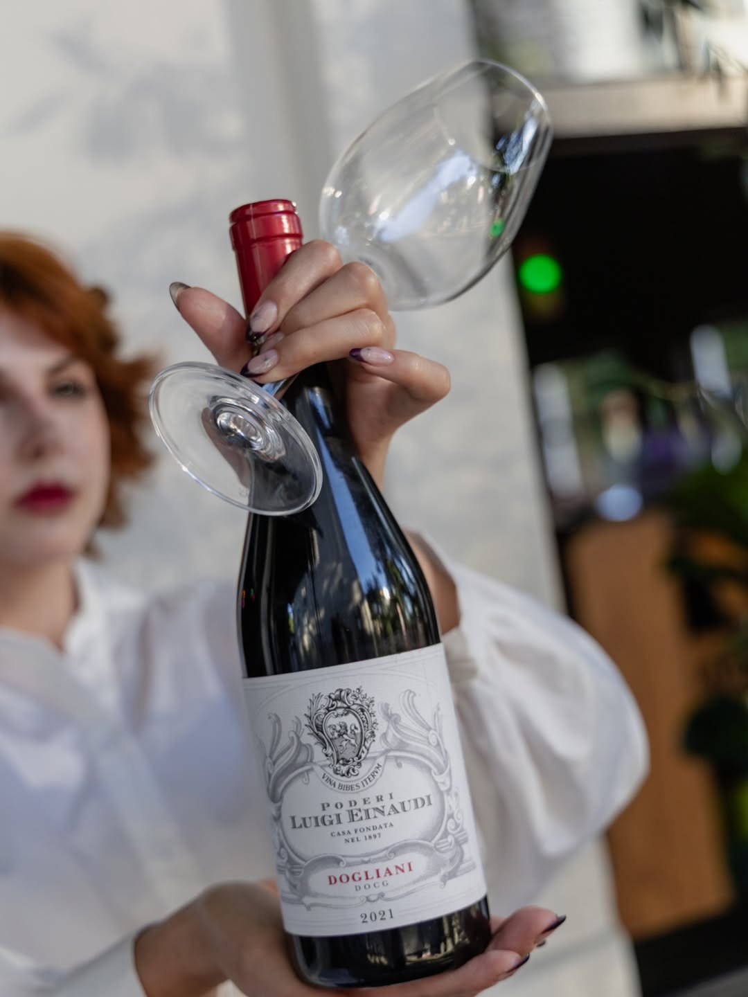 Vinho italiano servido na Piola Curitiba
